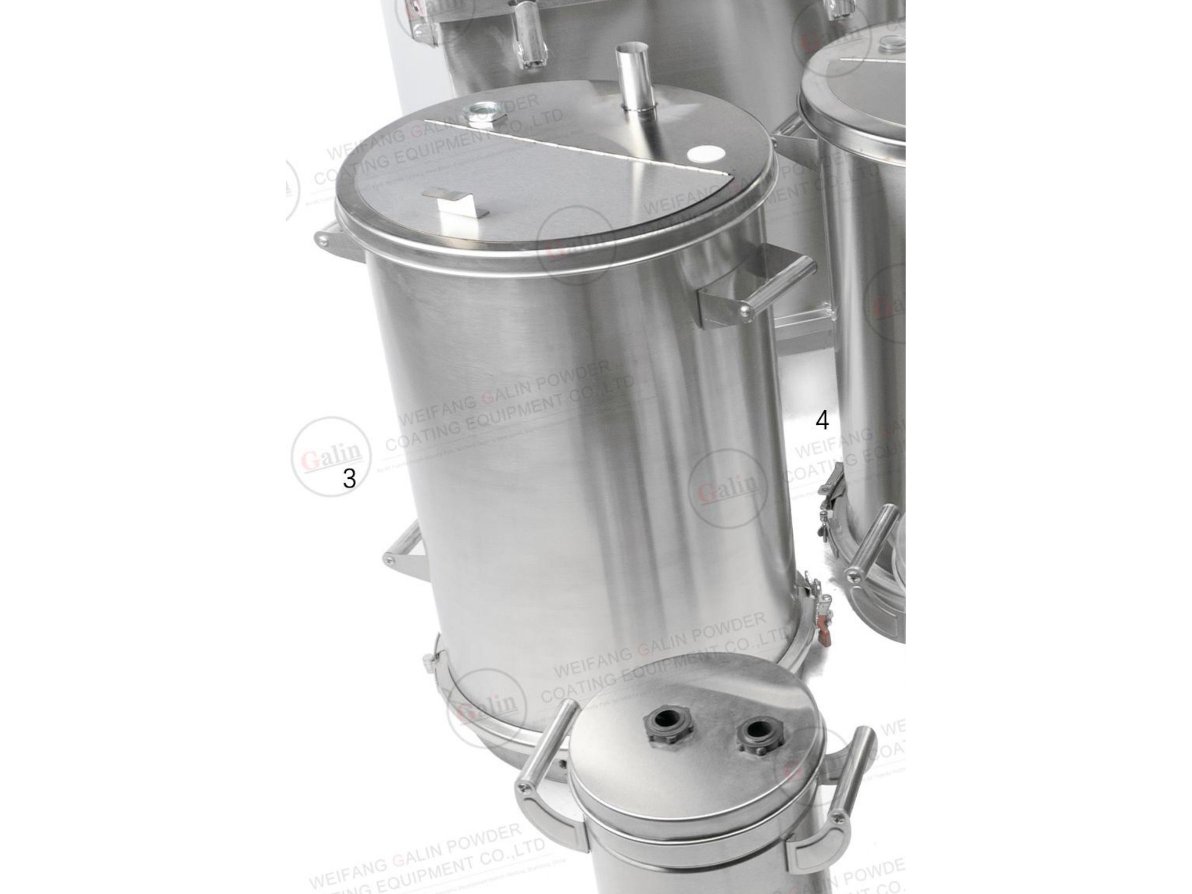 Stainless Steel Powder Hopper, 55L