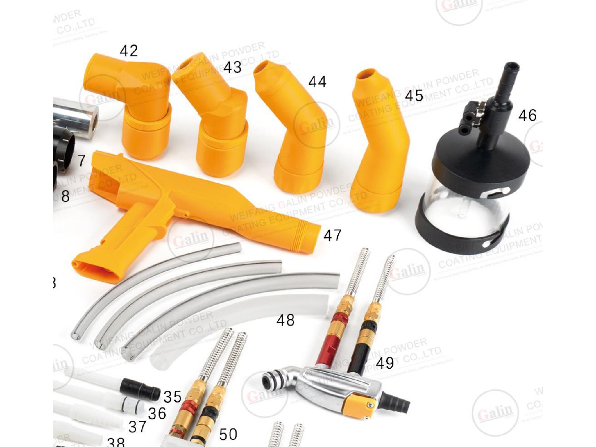 Powder Cup, Gun Shell, Powder Hose & Injector Pump Assembly